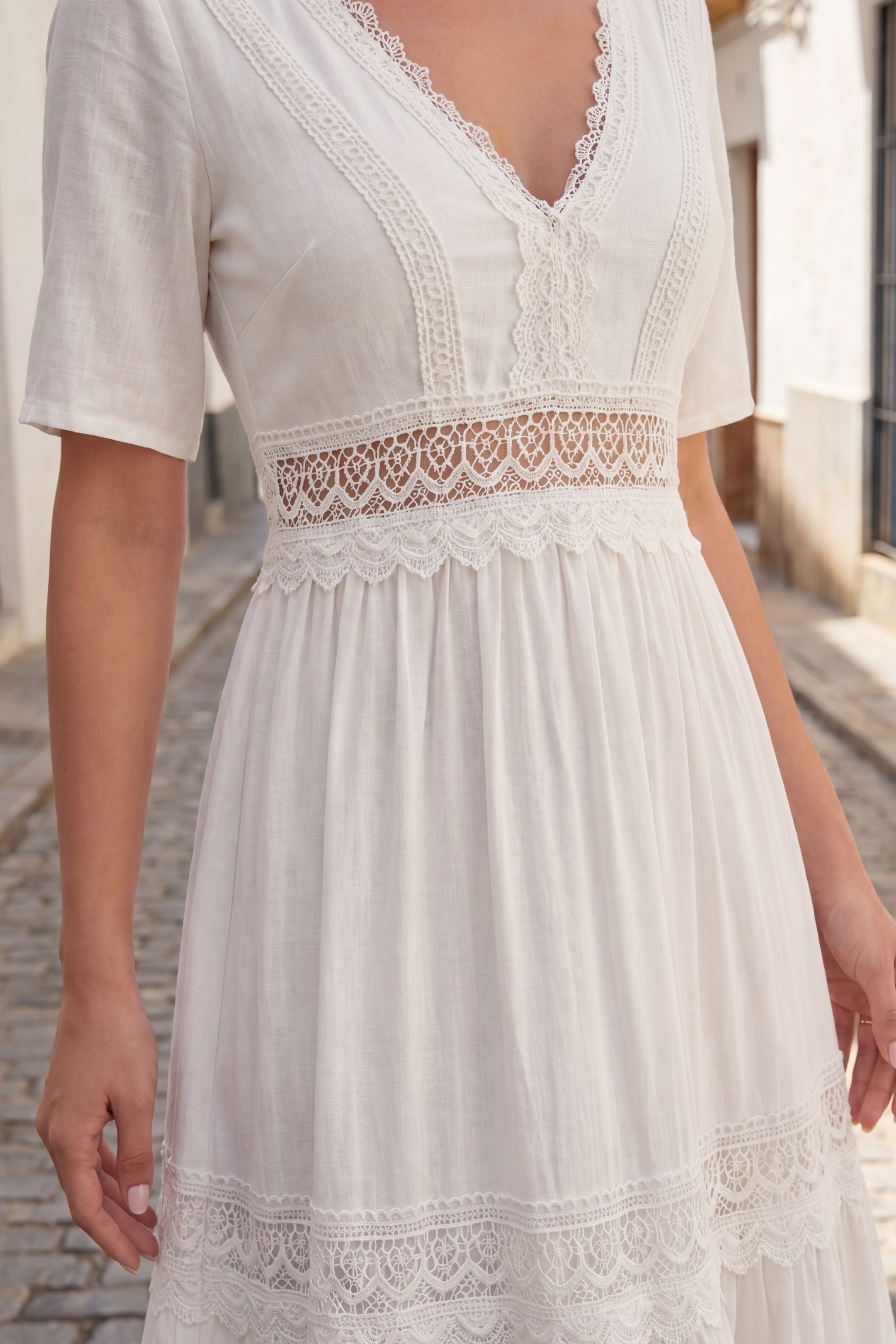 Vestido Blanc Dentelle