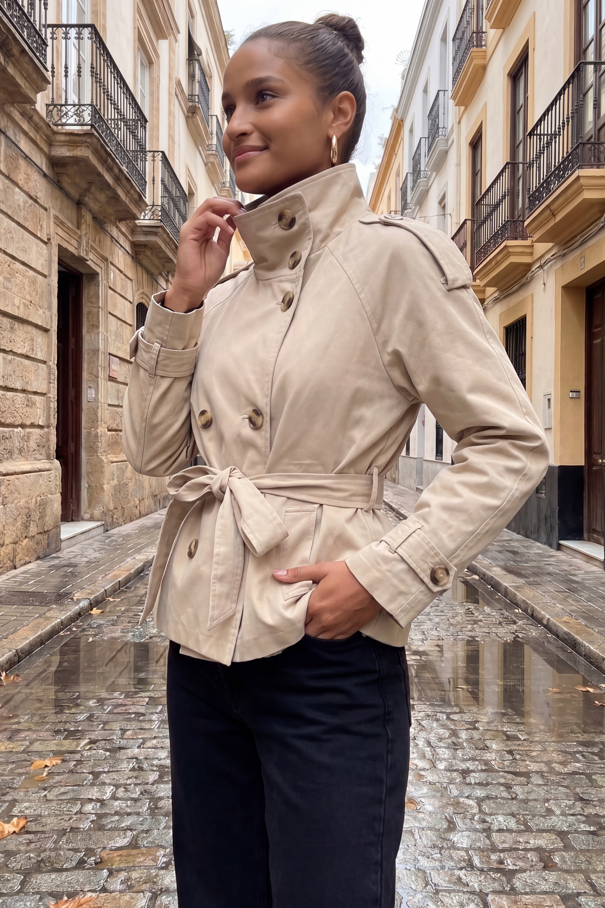 Chaqueta Trench Noué